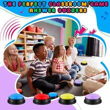 8 PCS Answer Buzzers Button Answer Buzzer Game Show Buzzer Recordable Button Classroom Buzzers For Christmas Team Party - Multicolor - View 4