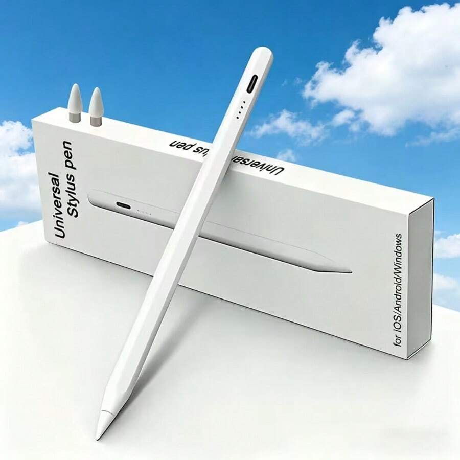 Bút cảm ứng hoạt động, bút vẽ độ chính xác cao, cảm ứng áp lực nghiêng, tương thích với máy tính bảng và điện thoại Apple/Android, hút từ tính, sạc USB, kèm theo ngòi thay thế.