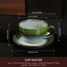 1 Cup & 1 Saucer 2-Piece Ceramic Coffee Set, Spring Series, Suitable For Spring Festivals And Parties, Mother's Day Gift, Home Or Cafe Use, Dishwasher, Microwave, Oven, Refrigerator - Multicolor - View 22