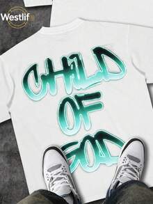 Men's Christian T-Shirt "FAITH OVER FEAR" | Psalm 118:6 Design | Inspirational Streetwear | 100% Cotton | Unisex Fit | Ideal Gift For Believers - 綠色 - 查看 2