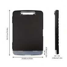 Large A4 File Box With Pen Slot, Plastic Desktop File Storage Box Integrated With Writing Board, All-In-One Design - Multicolor - View 4