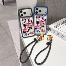 This Disney Mickey Mouse Lanyard Phone Case Is Fully Covered In TPU Material, Features Strong Magnetic Closure, Is Shockproof And Lightweight, And Is Compatible With IPhone17/16/11/13/15/15 Plus/15 Pro/15 Pro Max/12/14 Pro Max/11 Pro Max/12 Pro/12 Pro Max/13. This Phone Case Is A Popular Birthday Gift Or Business Gift Choice; It Is Durable, Stain- And Fingerprint Resistant, And Suitable For Both Men And Women. The Set Also Includes A Mickey Mouse Phone Case And A Mickey Mouse Plush Bracelet, Making It A Perfect Gift For Friends And Family. This Stylish Phone Case Is Fun, Lightweight, And Durable. IPhone17 Pro Max Phone Case, Minnie Mouse Phone Case. - 粉色 - 查看 2