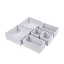 6pcs Drawer/Desktop Makeup Organizer Boxes, Transparent Vanity Organizer Boxes, Anti-Slip Multi-Layer Jewelry & Small Items Storage Boxes, Elegant Storage Boxes, Room Decor, Home Decor, Autumn Decor, Bedroom Decor - White - View 10