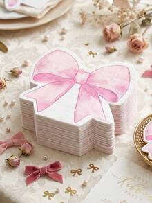 40/20pcs Pink Bow Napkins, Pink Bow Themed Disposable Paper Napkins, Pink Bow Birthday Decoration Tableware Napkins,Cute Bow Tableware Supplies Tea Wedding Party Decor,Baby Shower Decorations,Home Decor,Tabletop Decor,Pink Bow Napkins, Party Supplies,Wedding Supplies, Bridal Showers And Birthday - Pink Bow - View 11