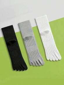 1/2/3 Pairs Men's Solid Color Five Finger Socks, Odor-Resistant-Wicking Sports Cushioned Massage Toe Socks, Couples Socks - Nhiều màu - Xem 10