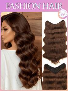 Tóc giả WIGGAGA 22" lấy cảm hứng từ mùa hè | Trang phục ngày lễ cho nữ. Phong cách ngày Valentine & du lịch mùa hè | Tóc nối kẹp xoăn quyến rũ bằng sợi tổng hợp 22" - Màu be - Xem 1
