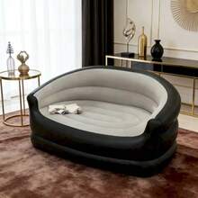 2-Person Inflatable Sofa Suitable For Outdoor Camping And Leisure, Portable Inflatable Lounger With Air Pump, Durable PVC Material, Black, Lightweight And Easy To Carry, Suitable For Yard, Lawn Or Backyard - Multicolor - View 3