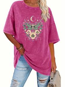 Vintage Washed T-Shirt For Women - 230g Short Sleeve, Crew Neck, Retro Loose Fit With Washable Softness, Casual Spring And Summer Clothing For Layering (Machine Washable)-Lightweight - [咖啡店] - 查看 10