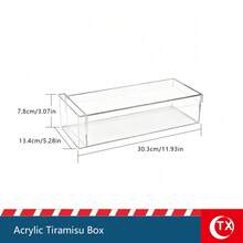 Rectangular Acrylic Transparent Tiramisu Storage Box With Removable Divider, Clear Lid, Easy To Clean, Suitable For Making Tiramisu, Baking Supplies, Dessert Portioning Tools, Birthday Cake Display Jar, Refrigerator Dessert Storage Container, Also Used For Daily Dessert Storage, 20/30/40cm Multiple Sizes Available - Multicolor - View 15