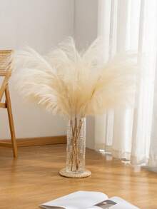 MEHELANY 1 pieza Hoja de plátano artificial blanca grande de 100 cm, tallo de bambú falso desmontable de 3 secciones, hierba de junco falsa esponjosa, adecuada para decoración de jarrones en el hogar, sala de estar, dormitorio, boda bohemia, estilo rústico, elaboración de ramos, fiesta de cumpleaños, ducha nupcial, Acción de Gracias, relleno de jarrones rústicos - blanquecino - Ver 4