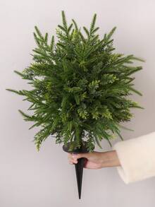 Artificial Christmas Cedar Tree With Ground Stake, Traditional Cedar Pine Cone Ground Stake, UV-Resistant Artificial Cedar Tree, Artificial Plants And Shrubs For Indoor And Outdoor Porch And Garden. Christmas Decoration, Artificial Plants (Boxed Packaging). - Multicolor - View 7