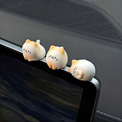 1 tượng mèo mini dễ thương, nhỏ nhắn và đáng yêu, bền chắc, dùng để trang trí xe hơi, vật trang trí bảng điều khiển/bàn điều khiển hình mèo hoạt hình sáng tạo.