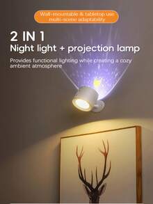 1pc Wireless Starry Sky Wall Lamp, 360° Rotatable Magnetic LED Wall Light, 3-Level Dimming 3-Color Temperature, Suitable For Bedroom, Living Room, Corridor, Bedside, Wireless Reading Lamp, Multifunctional Desk Lamp - Multicolor - View 5