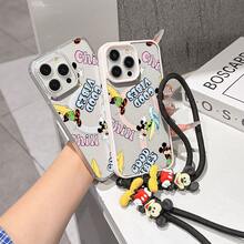 This Disney Mickey Mouse Lanyard Phone Case Is Fully Covered In TPU Material, Features Strong Magnetic Closure, Is Shockproof And Lightweight, And Is Compatible With IPhone17/16/11/13/15/15 Plus/15 Pro/15 Pro Max/12/14 Pro Max/11 Pro Max/12 Pro/12 Pro Max/13. This Phone Case Is A Popular Birthday Gift Or Business Gift Choice; It Is Durable, Stain- And Fingerprint Resistant, And Suitable For Both Men And Women. The Set Also Includes A Mickey Mouse Phone Case And A Mickey Mouse Plush Bracelet, Making It A Perfect Gift For Friends And Family. This Stylish Phone Case Is Fun, Lightweight, And Durable. IPhone17 Pro Max Phone Case, Minnie Mouse Phone Case. - Màu xanh lam - Xem 4