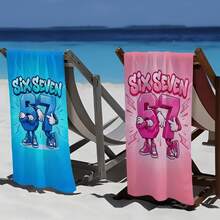 Six Seven 67 Cartoon Number Beach Towel Large Size Men Women Microfiber Beach Bath Towel Adult - Multicolor - View 4