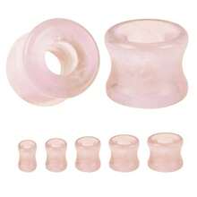 1 Pair Double Flared Nature Stone Ear Tunnel Plugs Gauges For Ear 4G 2G 0G 00G 1/2 Gauge Earrings Piercing Jewelry For Men Women - 粉色 - 查看 1