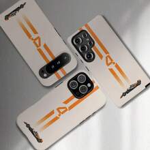 [24h Shipping From DE/FR/ES] Orange And White Striped Racing Phone Case, Milky White Background With Gradient Orange Lines + Racing Illustration, Shockproof, Full Coverage, Wear-Resistant Hard Case, Compatible With Multiple Models, Suitable For Racing Fans And Speed Enthusiasts, Compatible With Apple 17/16/15/14/13/12/11/X/Pro/Plus/Pro Max, And Also Compatible With Samsung S21/S22/S23/S24/S25/S26F - Image 1Pcs - View 8