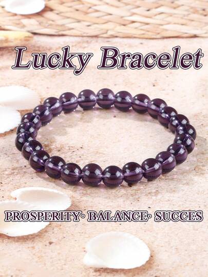 Fashion Unique Purple Transparent Crystal Bracelet, Lucky, Energy Healing, Balance Beaded Bracelet, Holiday Party Gifts For Women Men Delicate Jewelry Gifts
