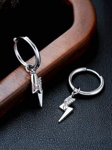1pc Fashion Street Style Double Lightning Bolt Non-Pierced Men's Ear Cuff, Lightning Stacked Men's Accessory, Suitable For Daily Wear, Holiday, Birthday, Anniversary Gift For Friends - Multicolor - View 10