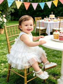 Newborn/Infant Girls' Mary Jane Flats - Newborn Infant Prewalker Shoes Soft Rubber Sole Princess Wedding Christening Crib Shoes - White - View 7