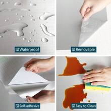 1 Roll Silver Stainless Steel Contact Paper, Rust-Proof, Waterproof, Removable And Reusable Wallpaper For Metal Surfaces, Kitchen Cabinets, Refrigerators, Elevators, Home Decor, Renovation, Art Wall - Brushed Silver - View 7