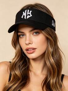 1pc Adjustable NY Embroidered Sun Hat, Unisex Casual Streetwear Style Summer Cap - Style 1 - View 5