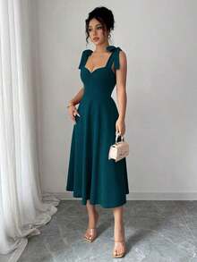 Women Midi Dresses - Blue-green Water - View 5