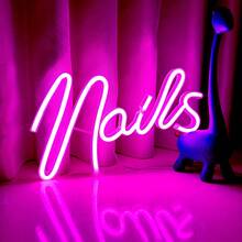 1pc Nails Neon Light Sign, USB Or Battery Powered, Nail Neon Light Sign, Fragrance-Free, Suitable For Nail Salons, Beauty Rooms, Bedrooms, Hair Salons, Indoor And Outdoor Use, Bars, Valentine's Day, Children's Day, Mother's Day, Christmas And Other Holidays Decoration, Perfect Gift For Birthday And Christmas - White - View 5