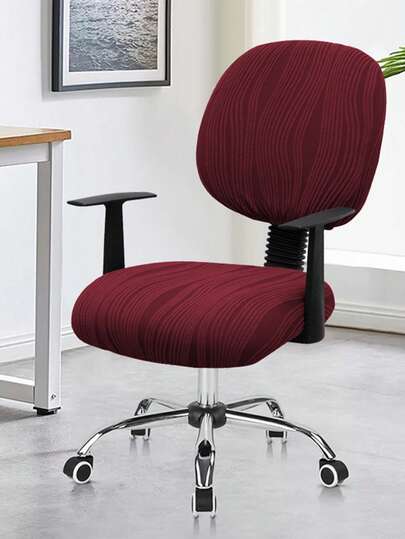 Bộ 2 món (Vỏ bọc tựa lưng + Vỏ bọc đệm ngồi) Vỏ bọc ghế văn phòng rời màu trơn, chất liệu polyester co giãn hiện đại, phù hợp cho văn phòng, phòng học, nhà ở, mọi mùa.