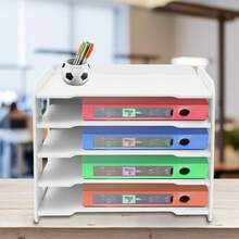 5-Tier Stackable Letter Tray Home Office Desk Paper Document Organizer File Tray - View 3