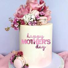 1pc/3pcs/6pcs Acrylic Flower & Butterfly Mother's Day Cake Topper, Suitable For Mother's Day, Mom's Birthday Party DIY Cake & Dessert Decoration - Multicolor - View 9