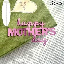 1pc/3pcs/6pcs Acrylic Flower & Butterfly Mother's Day Cake Topper, Suitable For Mother's Day, Mom's Birthday Party DIY Cake & Dessert Decoration - Multicolor - View 24