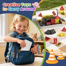 28/36pcs Children Magnetic Building Tiles City Road Track Car Set, Versatile Magnetic Construction Puzzle With Mini Cars, Suitable For 3-14 Years Old Kids Birthday/Holiday Gift (Random Color) - Multicolor - View 5