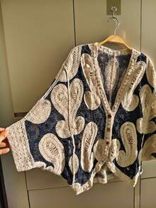 Lace Kimono - Navy Blue - View 3