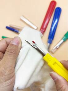 9pcs Seam Ripper Set, Includes 4 Large Colorful Seam Rippers, 4 Small Seam Rippers, And 1 Purple Safety Scissors With Protective Cover, Precise For Removing Excess Threads And Old Stitches On Knitting, Embroidery, And Fabrics - Thread Puller Kit - View 5