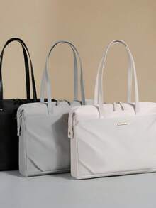 14英寸大容量简约时尚多功能电脑收纳手提包单肩笔记本电脑包，兼容Macbook - 彩色 - 查看 3