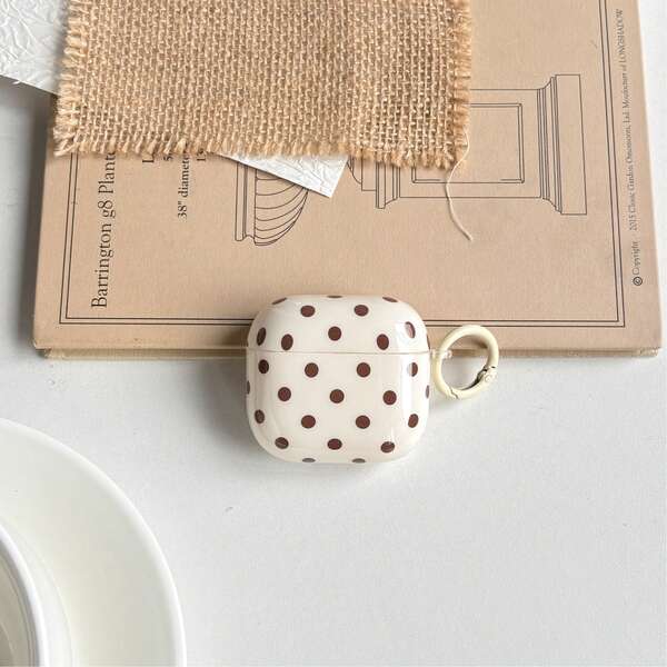 غطاء واقي أنيق بنمط نقاط ذو سطح لامع باللون الأسود والأبيض والأحمر والنعناع الأخضر والبيج والبني لسماعات الأذن 1 2 3 4 Pro Pro2 Pro3