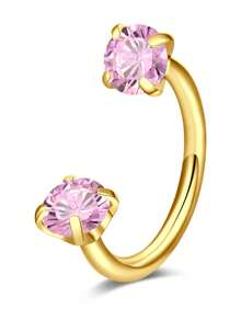 AVYRING 1 chiếc khuyên mũi bằng thép không gỉ với đá Cubic Zirconia tròn và rất sáng bóng – Có màu vàng và bạc, hoàn hảo cho sử dụng hàng ngày, dự tiệc và kỳ nghỉ – Phụ kiện trang sức cơ thể dành cho nữ, quà tặng cho bạn bè (Độ dày chốt 1mm) - Nhiều màu - Xem 4