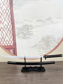 日式武士风格竹制安全道具剑。天然竹制剑刃，搭配PVC剑鞘。动漫角色扮演道具、舞台表演拍照道具、家居装饰、节日/生日礼物。逼真的剑型，动漫迷必备（产品需要组装，请参考视频了解安装详情）。 - 彩色 - 查看 3