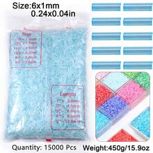 15000颗玻璃珠，小米珠，DIY珠宝制作玻璃珠，发夹流苏，手链，头饰，耳环，工艺串珠材料 - diy玻璃小米珠 - 查看 12