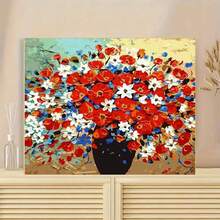 24-Color Adult DIY Digital Oil Painting Kit, 40*50cm/16*20inch, Includes 1pcs Canvas, 3pcs Different Paint Brushes & 1pcs Color Chart, Ideal For Living Room, Bedroom, Office & Home Wall Decoration, Perfect Gift For Valentine's Day, Birthday, Mother's Day, Christmas & All Holidays, Professional Adult Art Usage (Unframed) - Multicolor - View 2