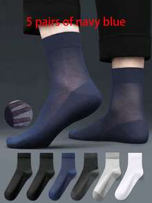 1/5/10/15/20 Pairs Black Thin Crew Socks, Breathable Moisture-Wicking Mesh Socks For Men & Women Plus Size, Suitable For Summer & Autumn - Multicolor - View 12