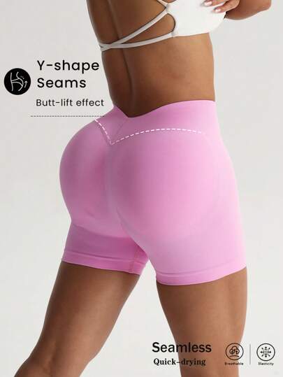 Women Sports Shorts With Ruching Waistband, Sexy Enhancing Yoga Fitness Stretch ComfortableWomen Sweat Short, Gym Short, Biker Short,Summer