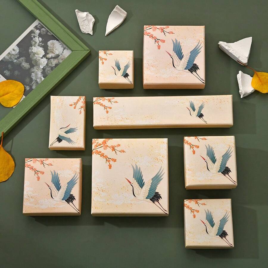 Hộp đựng trang sức bằng giấy thiết kế độc đáo theo phong cách Trung Quốc, hộp quà tặng đựng bông tai, vòng tay, dây chuyền, kẹp tóc. - Phi hạc Xiangyun - Xem 1