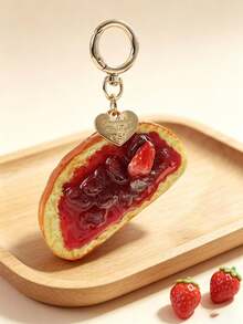 1pc Creative Fruit Dessert Keychain, Realistic Food Toy Model Keyring, Car/Phone/Bag Charm Decor Gift - Multicolor - View 7