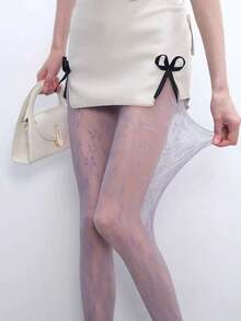 1 đôi quần tất ren lưới hoa dành cho nữ, tất lưới gợi cảm khoét lỗ. - Nhiều màu - Xem 3