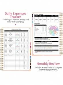 Sổ Lập Kế Hoạch Ngân Sách Đơn Giản Kèm Nhãn Dán Ngân Sách, Sổ Ngân Sách A5 Tiết Kiệm Tiền Kèm Sổ Theo Dõi Chi Phí, Sổ Theo Dõi Tiết Kiệm & Tổng Quan Chi Tiêu Hàng Tháng, Đồ Dùng Văn Phòng Phẩm Trường Học - Hoa màu cam - Xem 6