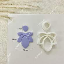 Khuôn cắt đất sét gốm hình học đơn giản, khuôn cắt hoa văn hình hoa, khuôn đất sét polymer để làm khuyên tai, mặt dây chuyền. - trắng - Xem 5