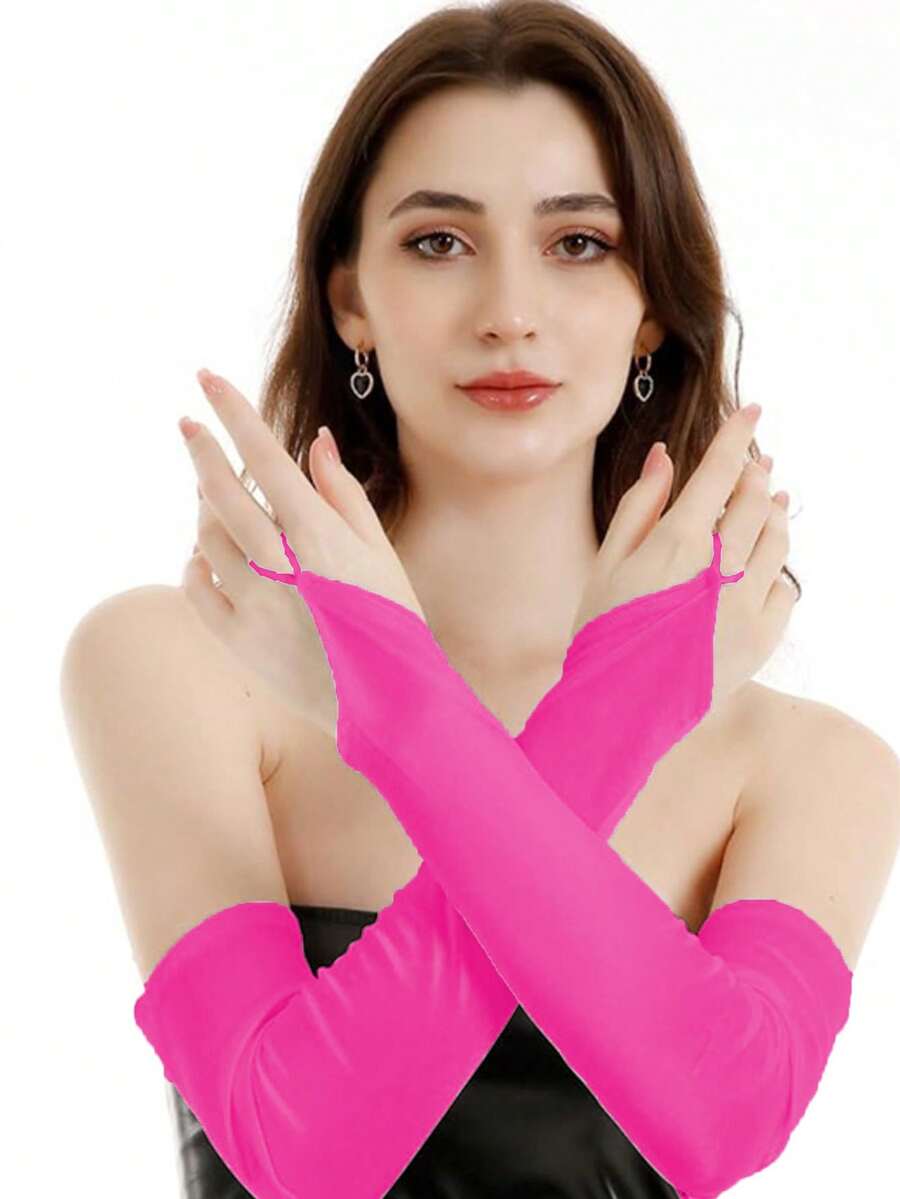 1 Pair Versatile Solid Color Elegant Vintage Gloves, Suitable For Photoshoot, Formal Occasions, All Seasons,Festival,Party