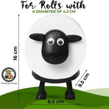 2 件装可爱 3D 打印黑羊厕纸架 - 趣味独立式浴室纸巾架 - 幽默厕纸收纳架 - 可爱浴室装饰套装 - 均碼 - 查看 2